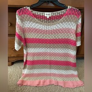 NWOT BIBI PINK ROUND NECK TOP